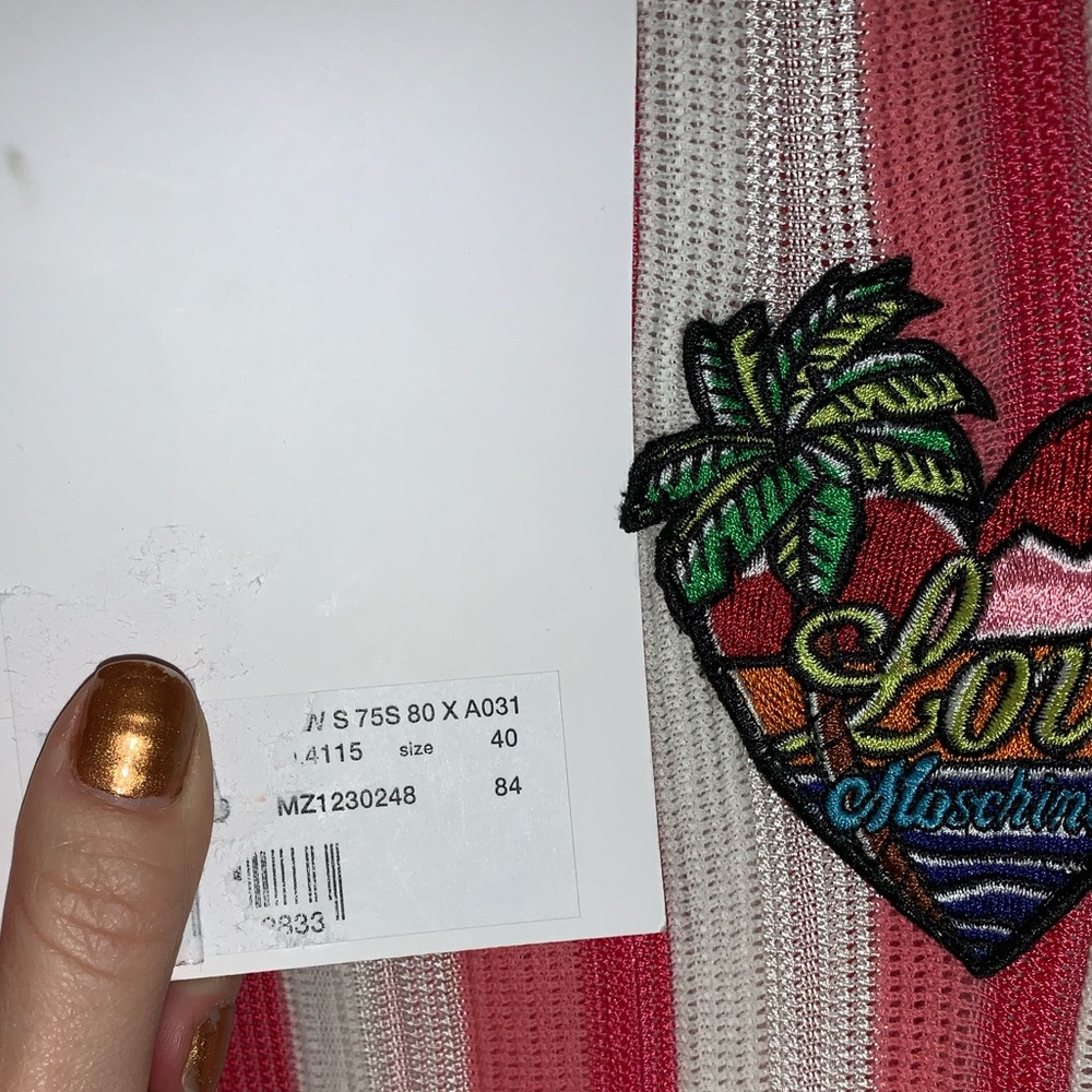 LOVE Moschino Vertical Stripe Pink Heart Dress - Picture 3 of 7